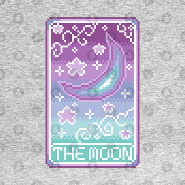 Tarot Card The Moon Pixel Art by AlleenasPixels